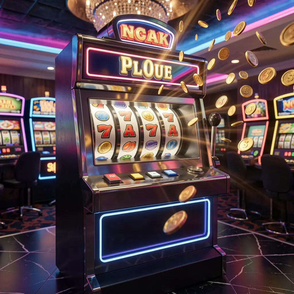 Luxury slot machine with triple sevens and scattered gold coins symbolizing big wins on JYJILI slots in Bangladesh